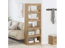 Vidaxl Gabinete De Livros 5 Níveis 60 X 30 X 166 Cm Carvalho Artisiano