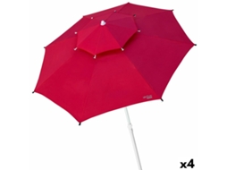 Chapéu de Sol Aktive Vermelho 280 X 261 X 280 Cm Ø 280 Cm Fibra de Vidro Metal 4 Unidades