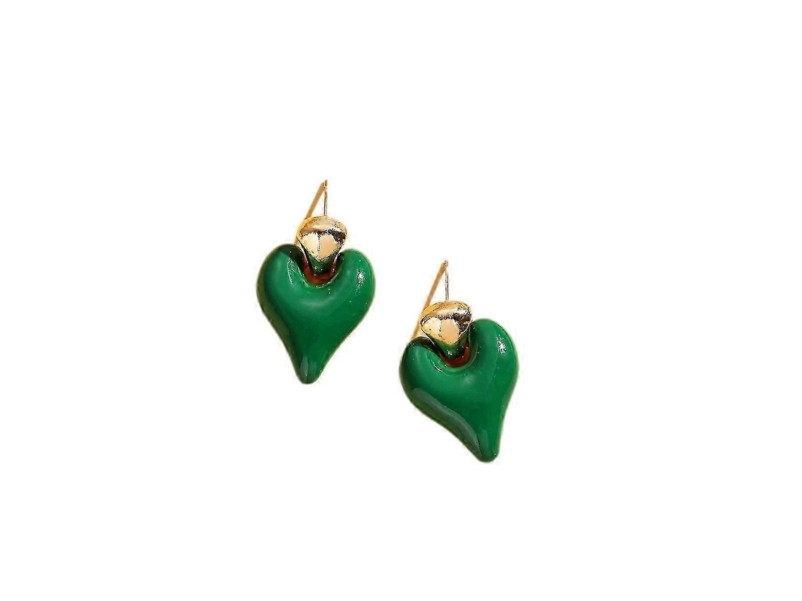 Brincos De Stud De Coração De Esmalte, Leves, Para Mulheres E Meninas