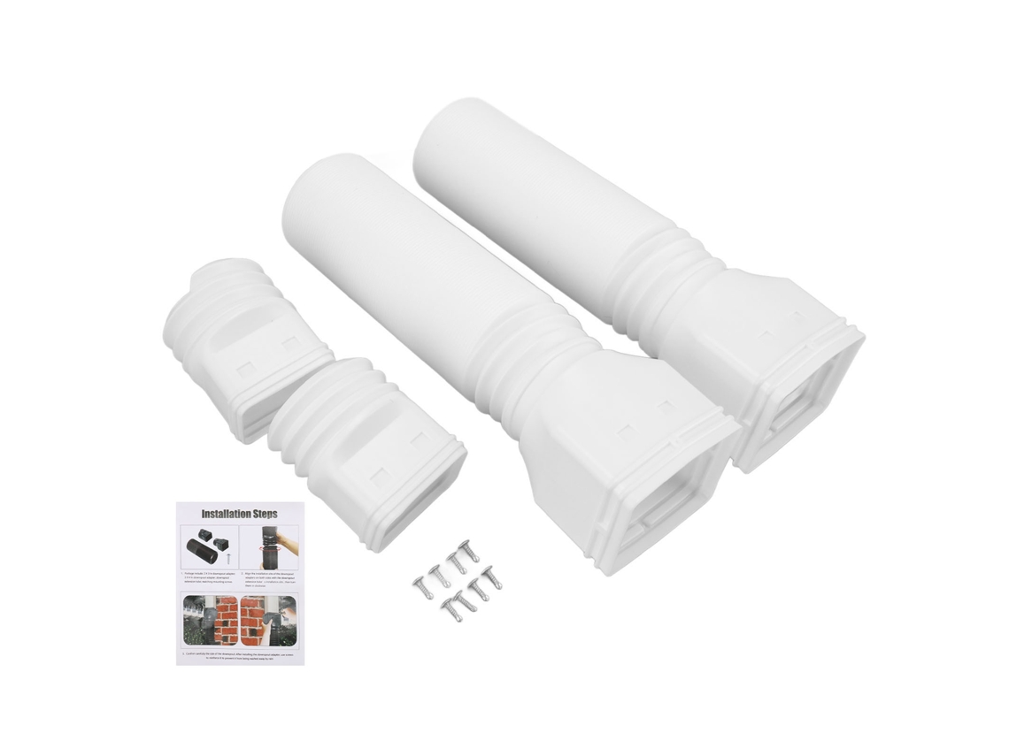 Extensão Flexible Para Conduta De Águas Pluviais Universal Extensível De 20 A 29 Polegadas Conector De Drenagem Branco