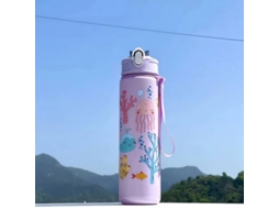 Garrafa de Água Infantil , Capacidade de 750ml, Feita de Plástico Ecológico. MDUG (purple Ocean)