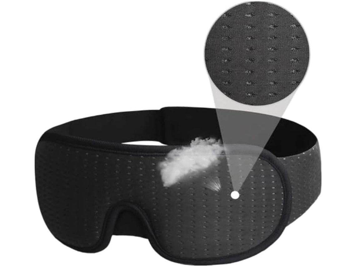 Máscara de Dormir Ergonômica Premium, Feita com Espuma Viscoelástica de Baixa Resiliência de Alta Qualidade e Tecido Macio e Respirável AQUAFORGE