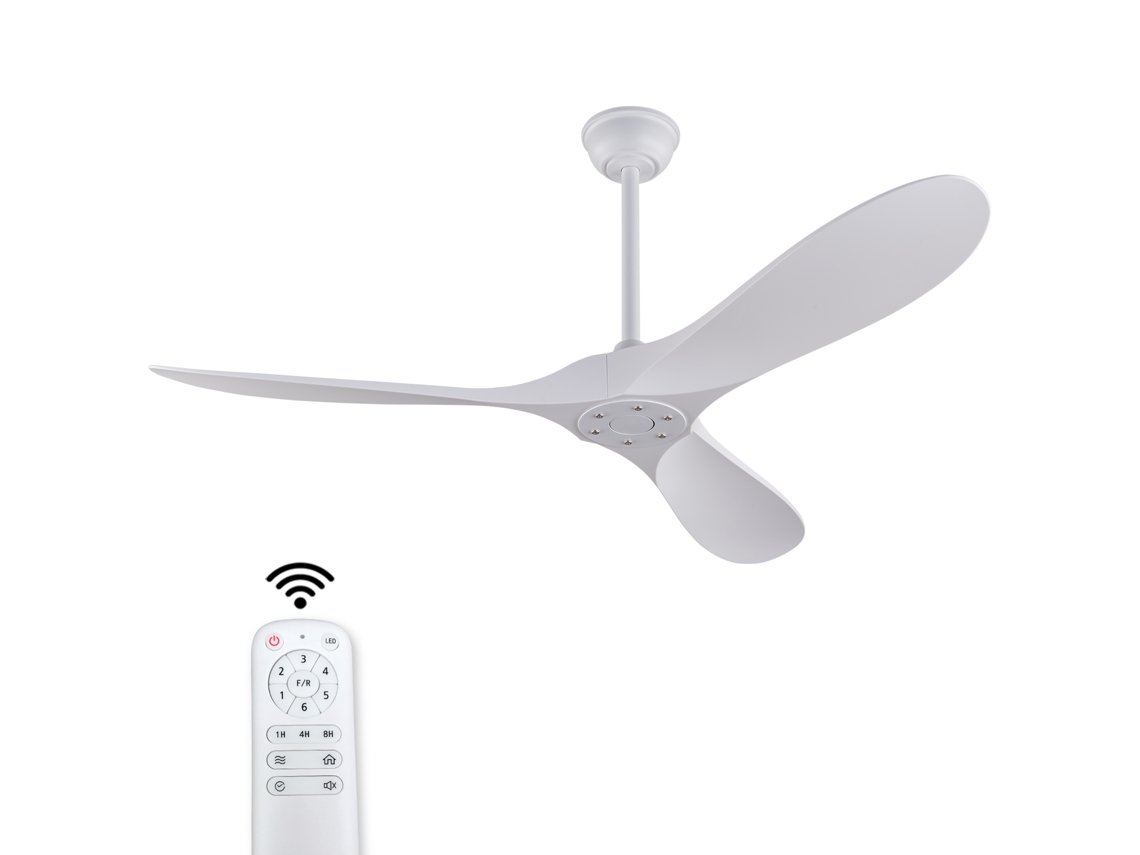 Ventilador Teto Branco 60 Pol Sem Luz Timer Quarto Varanda VELTRIX