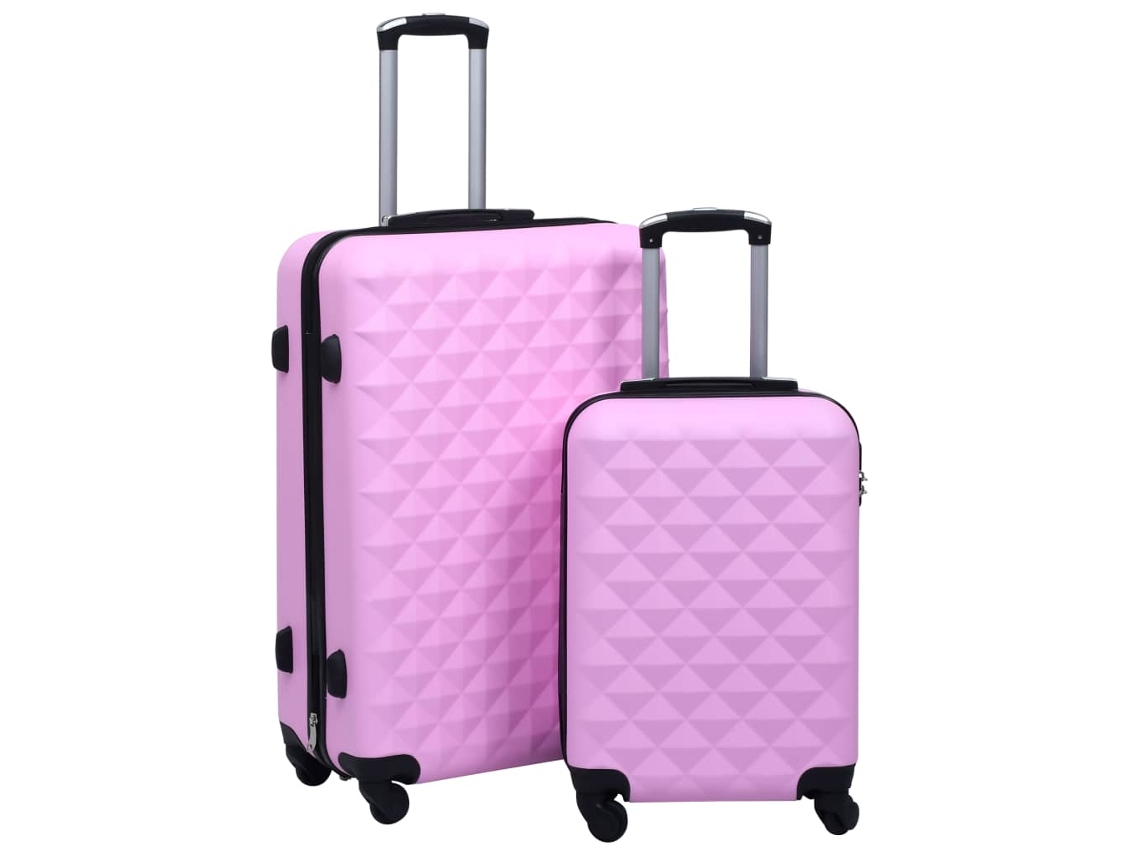 Vidaxl Conjunto De Malas De Viagem Estojo Rígido 2 Pcs Abs Rosa