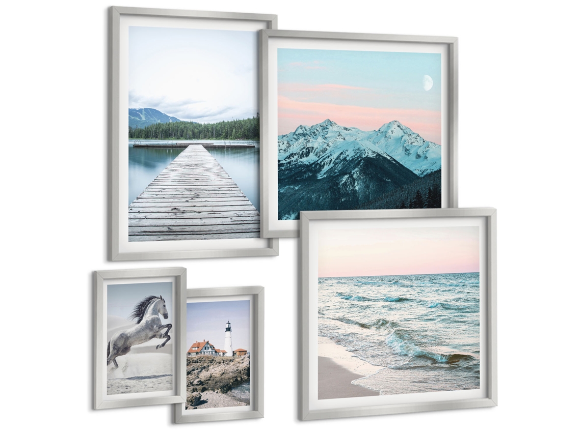 Conjunto De Pinturas Natureza Paisagens Decorações Espelharte (5 Peças)