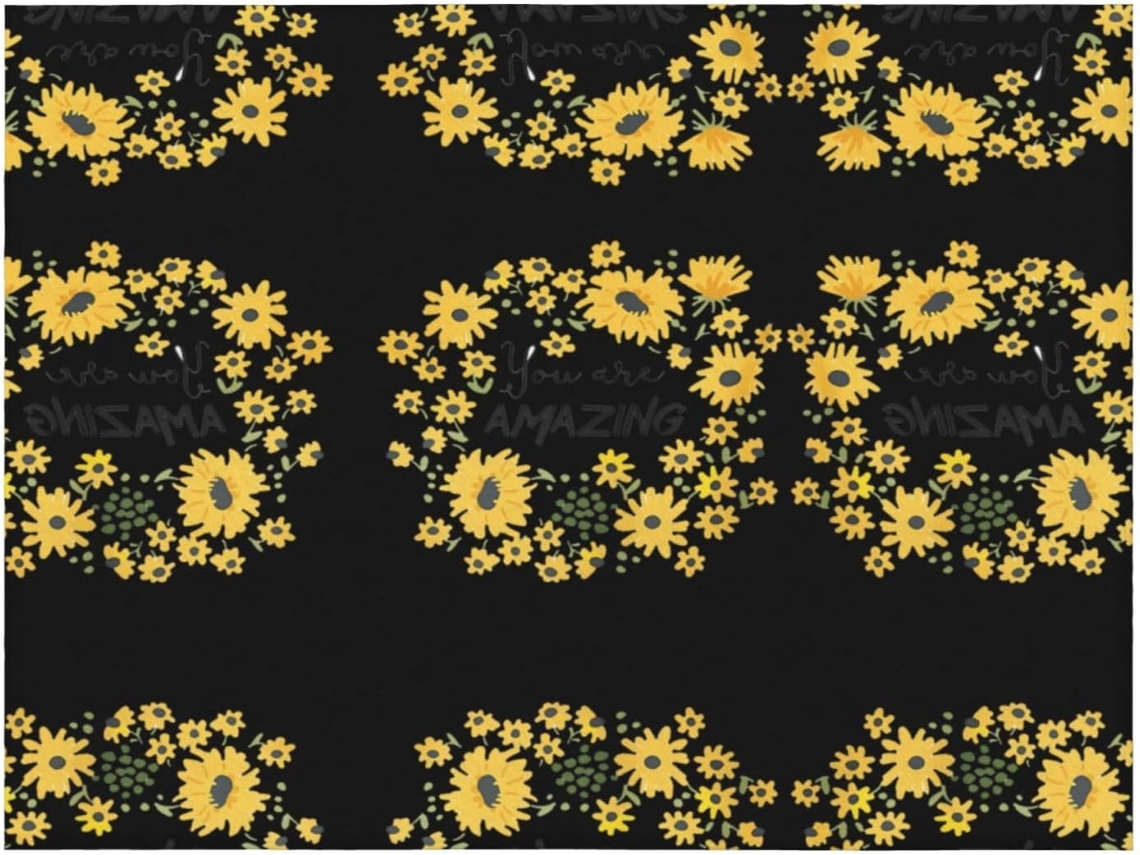 Manta de Flanela Macia e Quente com Estampa Margaridas Silvestres 101 6 X 76 2 Cm, Macio, Quente, Ideal para Q
