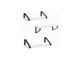 Relaxdays Prateleiras De Parede 3 Peças 30/35/40 Cm, Madeira E Metal, Para Livros E Decoração, Branco