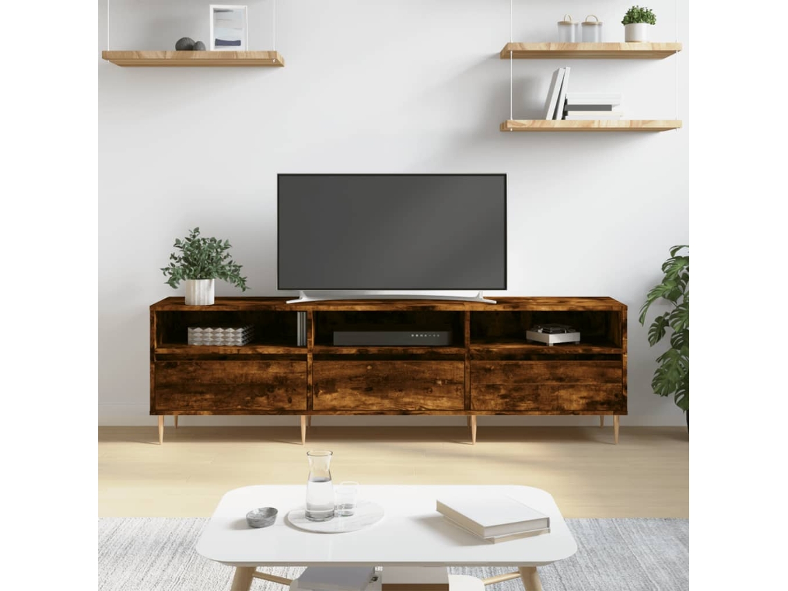 Vidaxl Móvel De Tv 150x30x44,5 Cm Derivados De Madeira Carvalho Fumado