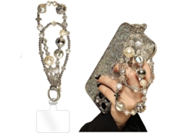 Pingente Criativo Feito À Mão Com Corrente Dupla E Strass - Pingente Para Pulseira De Celular Com Corrente Torcida, Perfeito Para Usar Como Acessório.