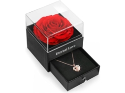 2026-regalo De Rosa Preservada Para Mamá Día De La Madre Con Collar I Love You En 100 Idiomas