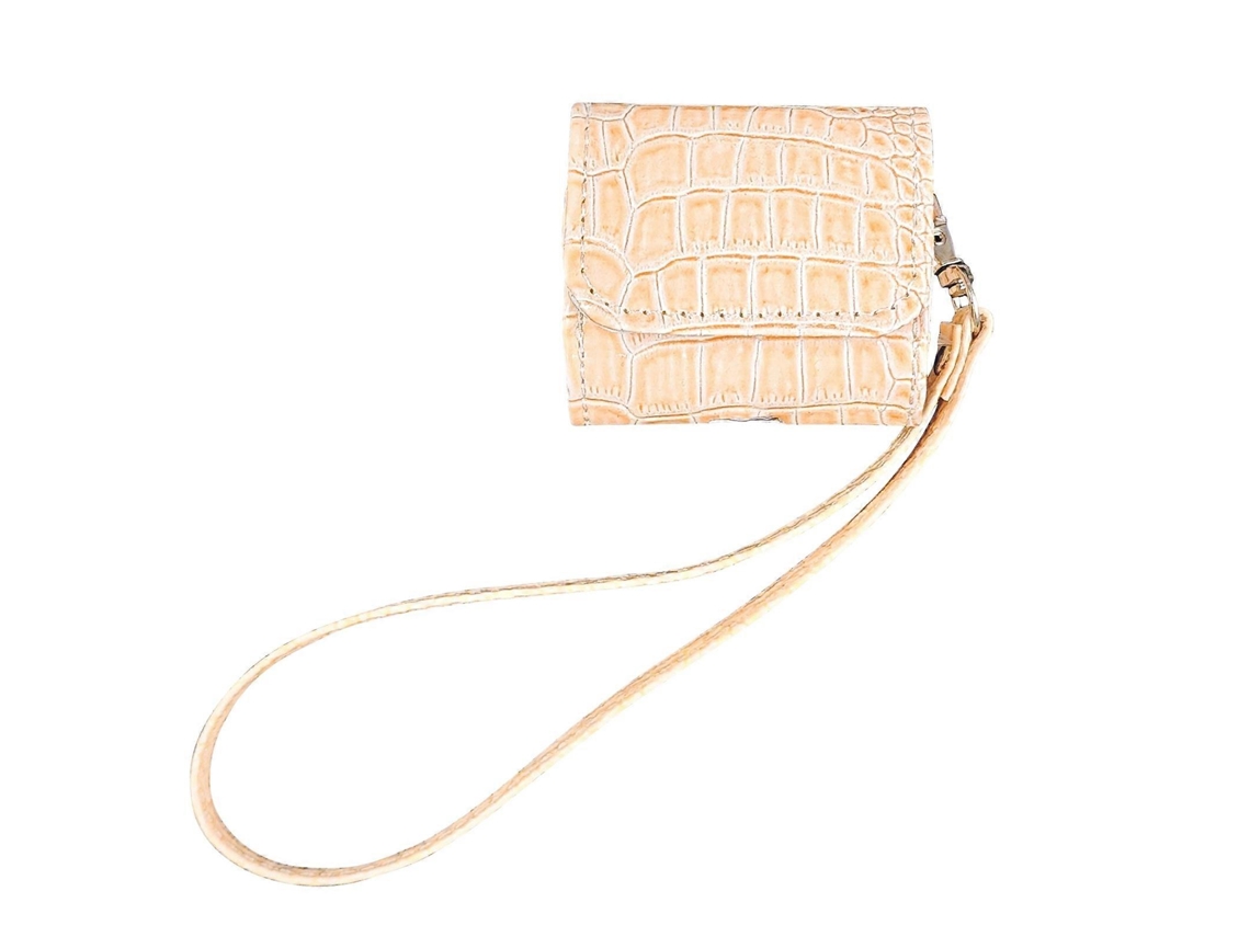 Capa Protetora Para Fones De Ouvido Airpods 3 Com Textura De Crocodilo.
