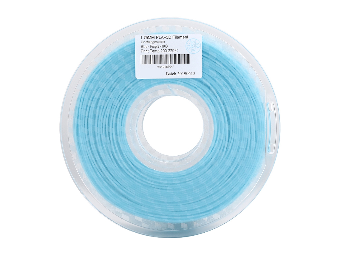 Consumíveis Para Impressora 3d (mudança De Cor Uv: Azul Para Roxo) Filamento Pla De 1.75mm