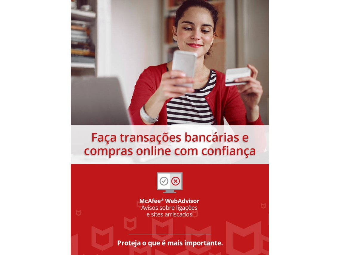 Software MCAFEE AntiVirus Plus (10 Dispositivos - 1 Ano - PC, Mac, Smartphone e Tablets - Formato Digital)