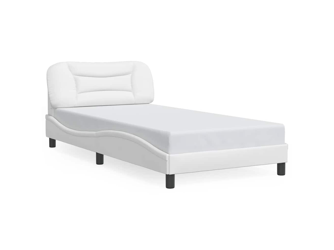 Bed Frame, Bed Frames Vidaxl Branco Couro Artificial (100 X 200 Cm)