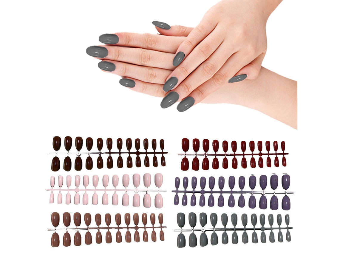 Conjuntos De Unhas Postiças De Comprimento Médio Unhas Postiças Curtas Para Meninas -Estilo2 ZMDECQNA 12 Un