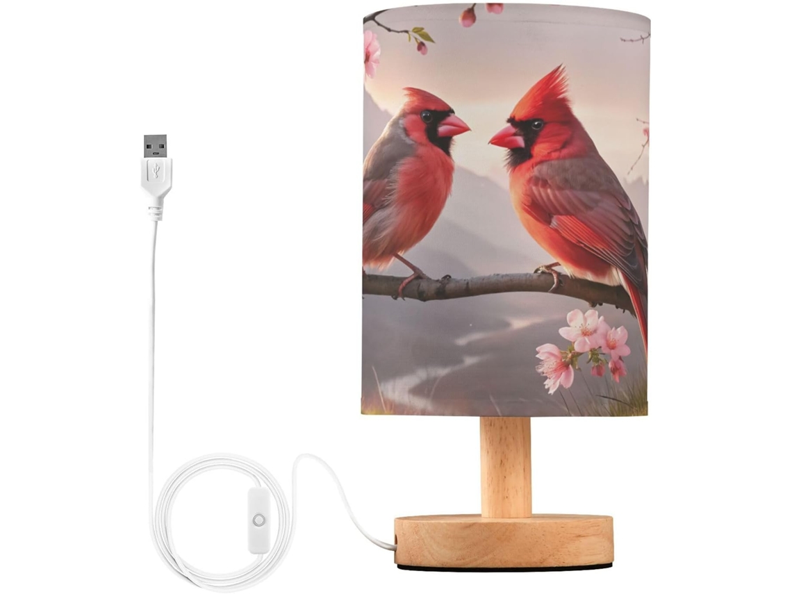 Abajur De Cabeceira Em Formato Flor Pêssego Para Quarto, Com Portas De Carregamento Usb C, Luminária De Mesa Cabeceira