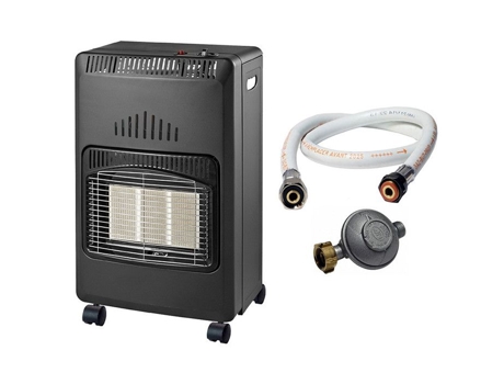 Fogão a Gás Infravermelho 4200W Novakit Piezo Aquecimento Auxiliar Volume 120 M³ + Mangueira Parafusável + Regulador de Butano NIKLAS