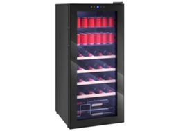 Refrigerador de Vinho 92l com Prateleiras Ajustáveis para 20 Garrafas e 50 Latas. 43x45x94 Cm. Preto Ge