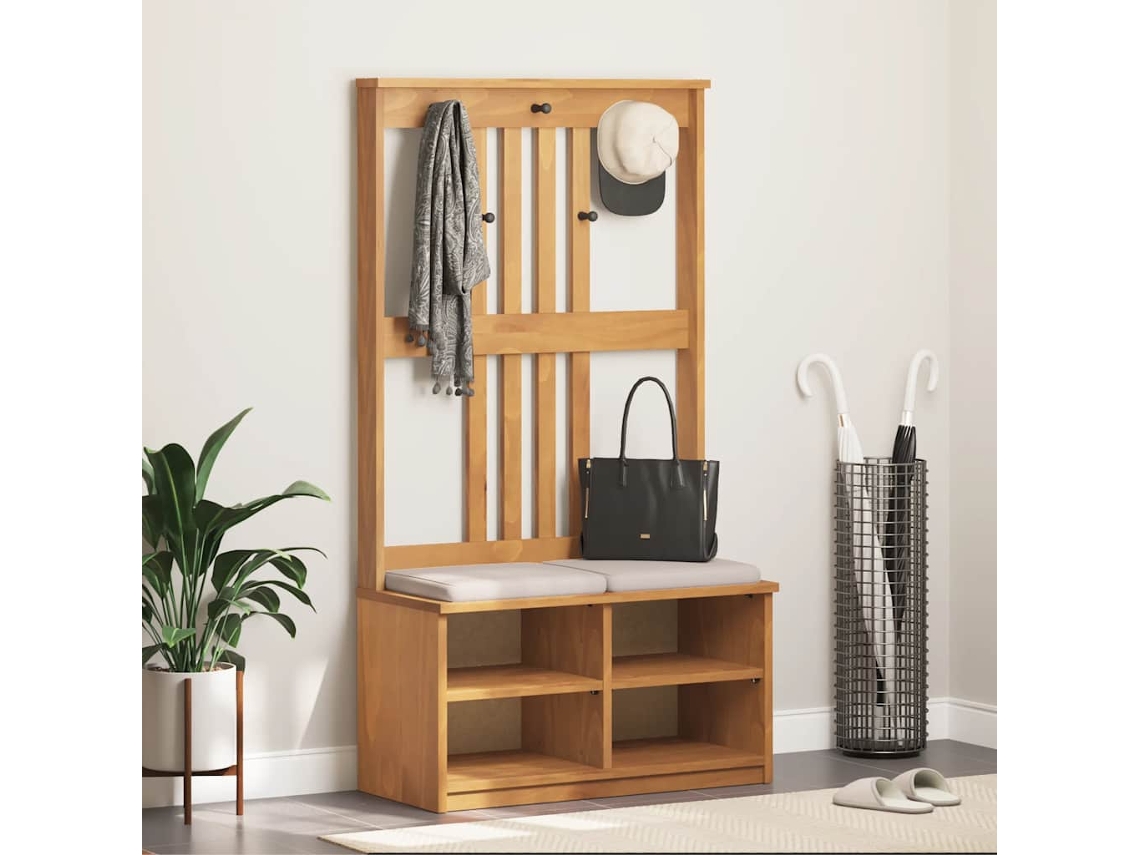 Vidaxl Árvore De Hall Sandnes 87x40x159,5 Cm Madeira Maciça De Pinho