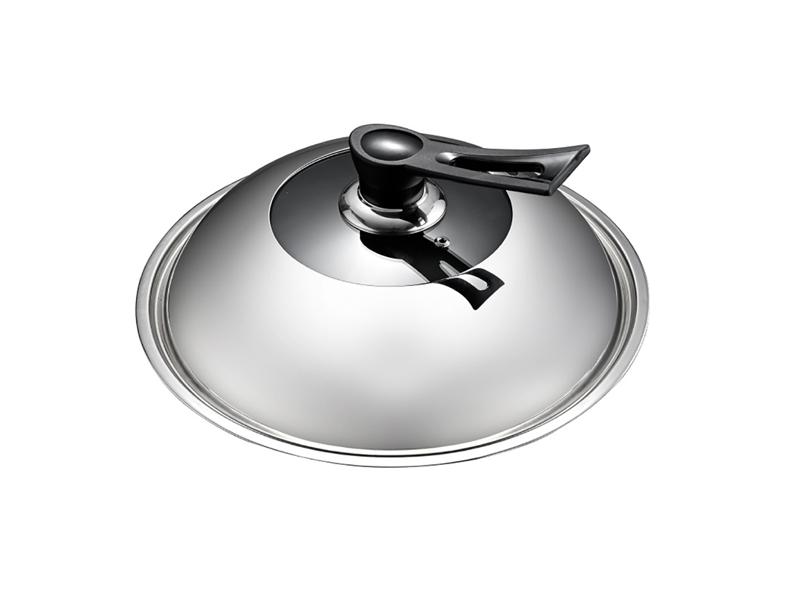 Tampa de Wok Inox LAXISCREED com Alça Ergonômica Buraco de Vapor
