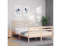 Estrutura De Cama De Casal C/ Cabeceira Madeira Maciça
