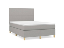 Box Spring Bed, Box Spring Beds Vidaxl Cinzeto Tecido (140 X 200 Cm)