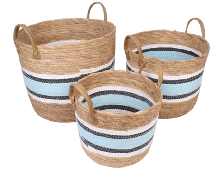 Conjunto Cestos Riscas Azul LPM Envio Aleatório