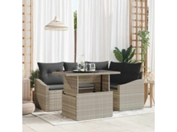 Vidaxl Conjunto De Sofá De Jardim 5 Unid. Cinza Claro E Cinza Escuro
