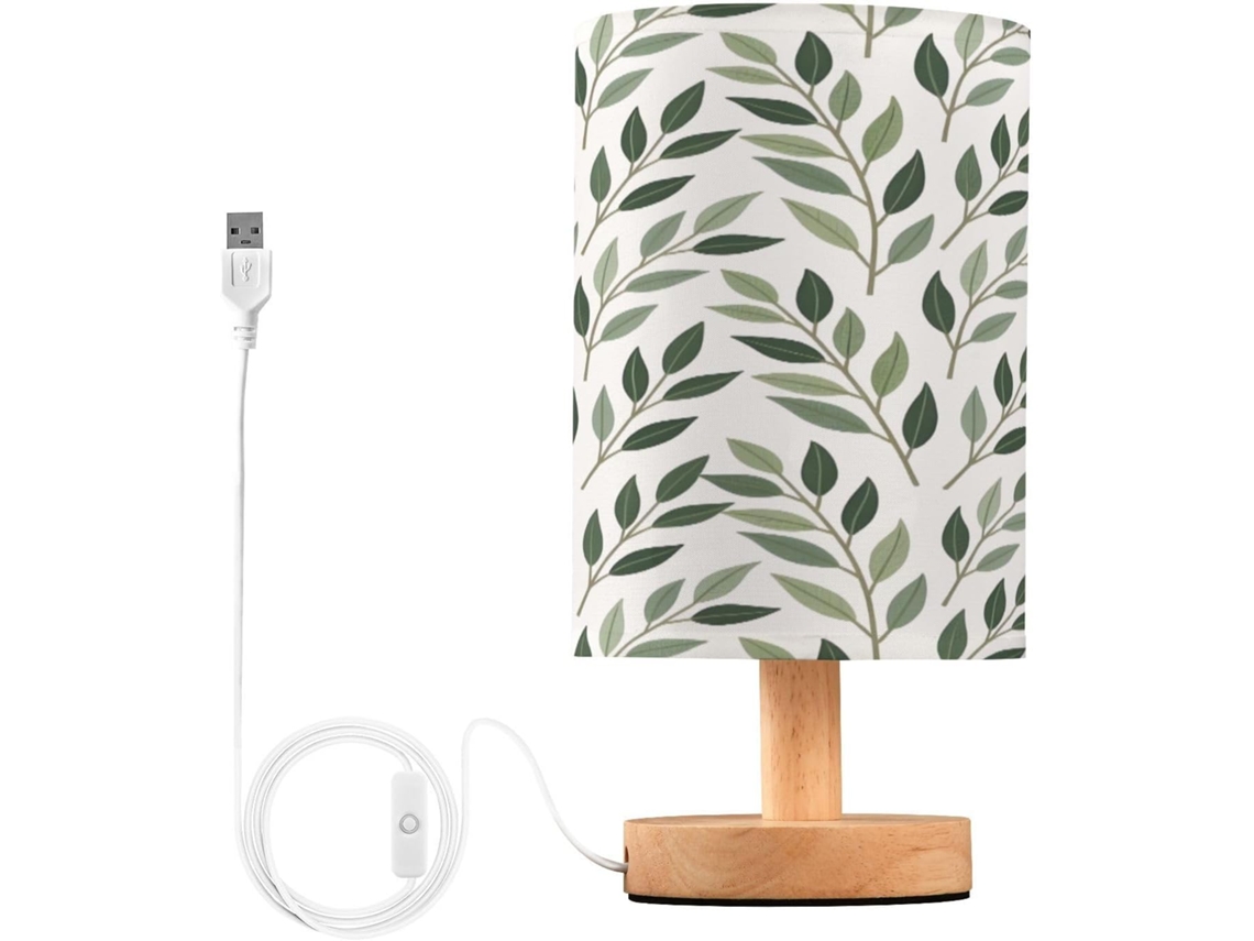 Abajur De Cabeceira Em Formato Folha Para Quarto, Com Portas De Carregamento Usb C, Luminária De Mesa Cabeceira