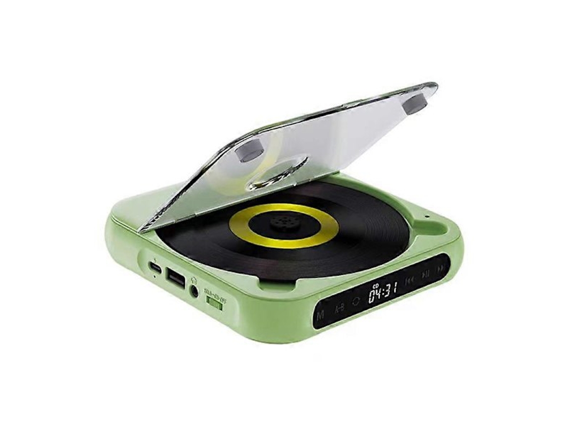 Leitor de CD portátil com alto falante Bluetooth e visor LED AQUAFORGE