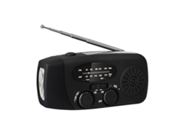 Rádio de manivela AQUAFORGE com célula solar, lanterna, bateria externa