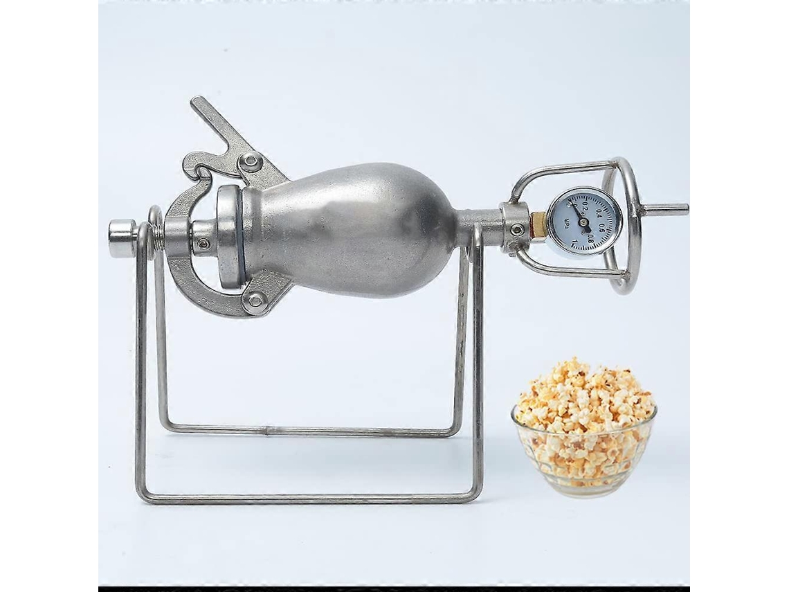 Máquina De Pipoca Retrô Com Estilo Vintage, Feita Em Aço Inoxidável E Com Sistema De Pressão, Ideal Para Uso Em Fogão E Festas Em Casa.