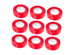 Fita Isolante Elétrica Imikeya Em Pvc Vermelho, 10 Rolos De 20m Para Cabos E Motores, Uso Interno, Forte Adesão