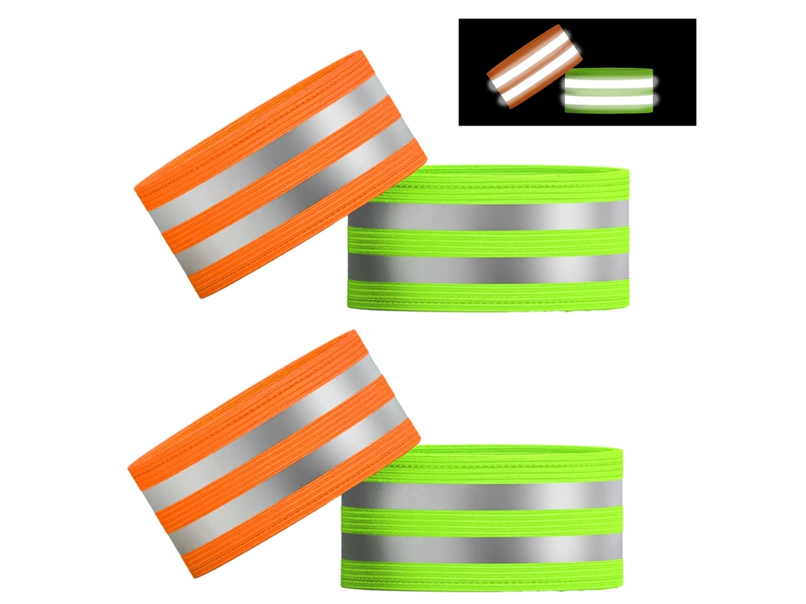 Conjunto de 4 Faixas Refletoras para Corrida, Alta Visibilidade AQUAFORGE