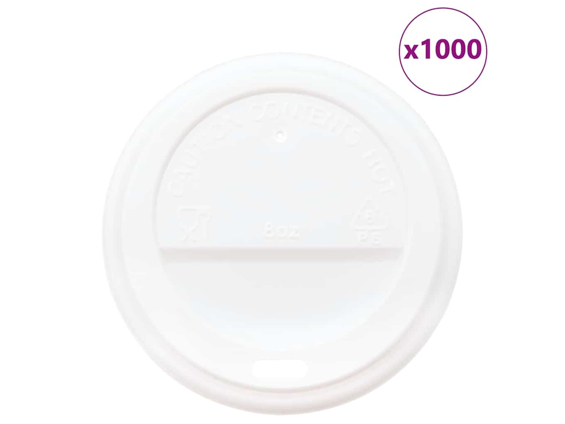 Tampas para Copos Café Papel Ø80 mm 8oz 1000 Un Plástico Branco MAISON EXCLUSIVE