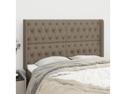 Vidaxl Cabeceira Cama Abas Tecido 163x16x118/128 Cm Cinza-acastanhado