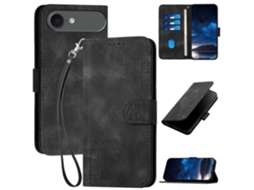 Yx0080 Capa De Celular De Couro Com Padrão De Borboleta Em Relevo E Cordão