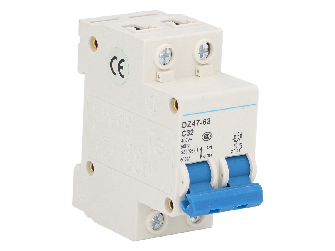 Interruptor Circuito Miniatura 2p Isolador Corrente Residual Rail 400v 32a