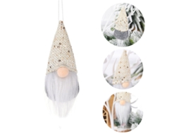Pingente Natal Boneco Sem Rosto Em Tecido Lurex Decorativo