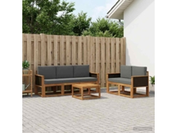 Vidaxl Conjunto De Sofás Para Exterior 6 Pcs Natural E Antracite
