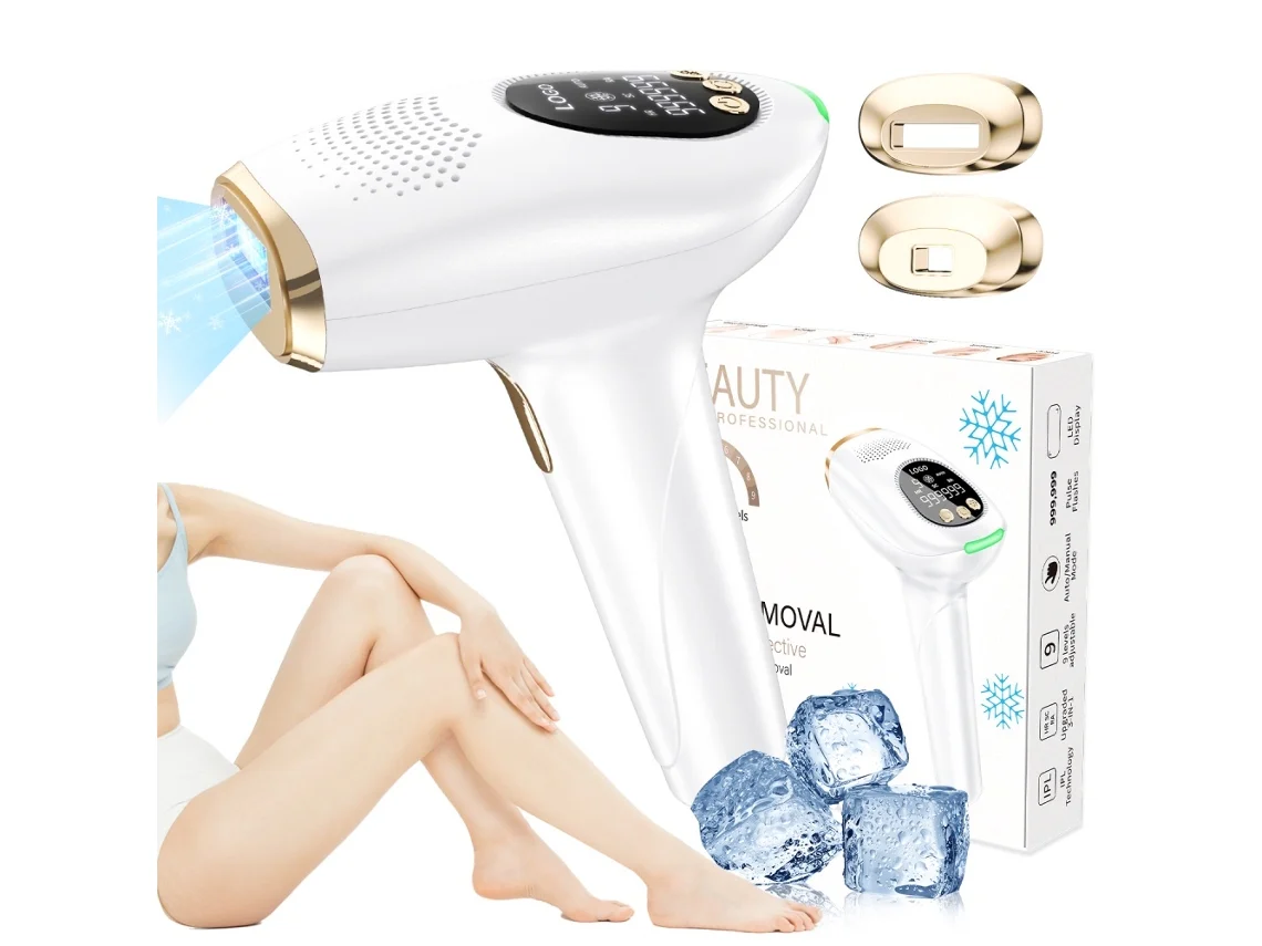 Aparelho De Depilação Ice Point – Laser Ipl Indolor, 3 Modos, 9 Níveis De Energia, Ponteiras Magnéticas (branco)