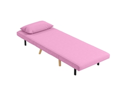 Sofá cama Individual 5 Posições S/MARCA (rosa, 72x75x85cm, encosto ajustável, estofado, almofada incluída)