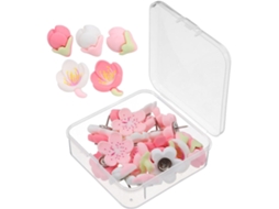 Tachinhas Em Formato De Flor Pêssego Rosa, 30 Unidades, Feitas De Resina, Para Decoração De Paredes, Quadros De Cortiça