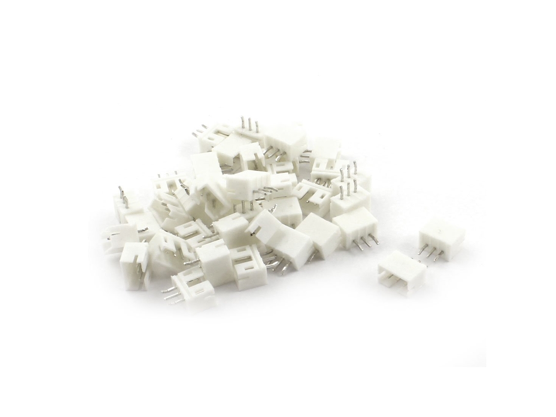 2 Peças Plugue Reto de 3 Pinos 2,0 mm Ph Branco CHABERLU