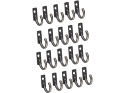 Conjunto De 20 Mini Ganchos Parede Retrô Em Liga Zinco Para Roupas E Toalhas, Com Superfície Lisa E Resistentes À