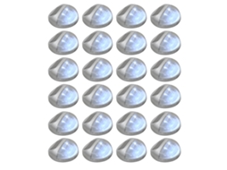 Vidaxl Candeeiro De Parede Solar Led Exterior 24 Pcs Prateado Redondo