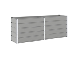 Conjunto 1 Floreira Vidaxl Cinzento-claro Aço (195 X 50 X 75 Cm)