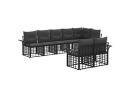 Maison Exclusive - Conjunto De Sofás Para Exterior 8 Unid. Preto E Cinza Escuro