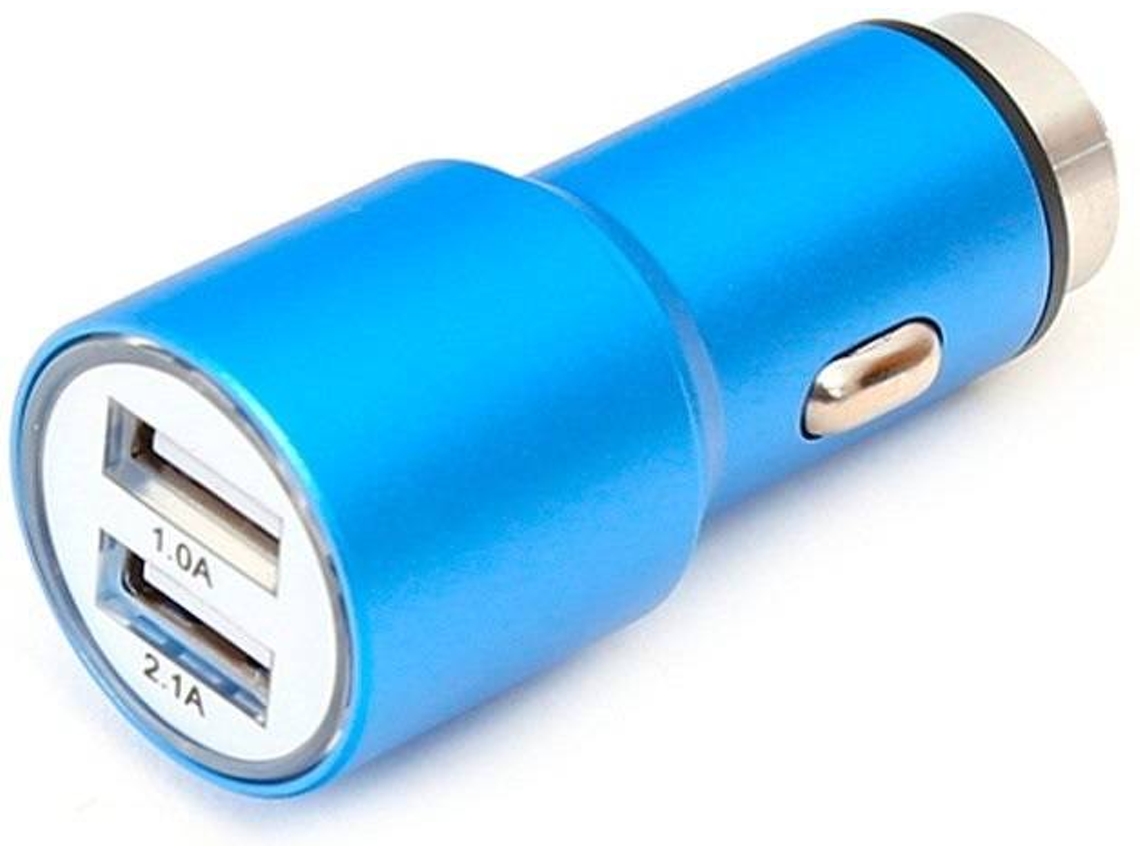 Carregador Auto Omega 2 USB Azul