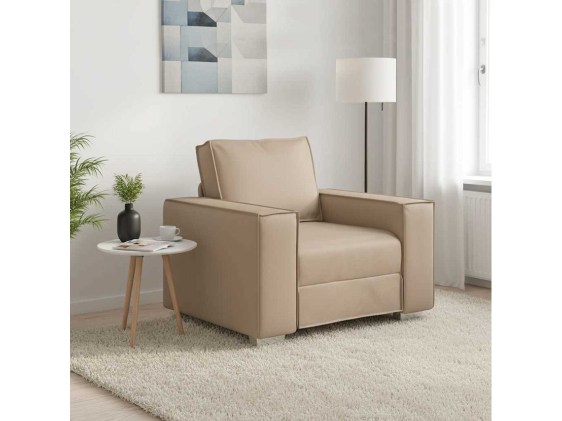 Vidaxl Cadeira Sofa Cappuccino 100 Cm Couro Sintético